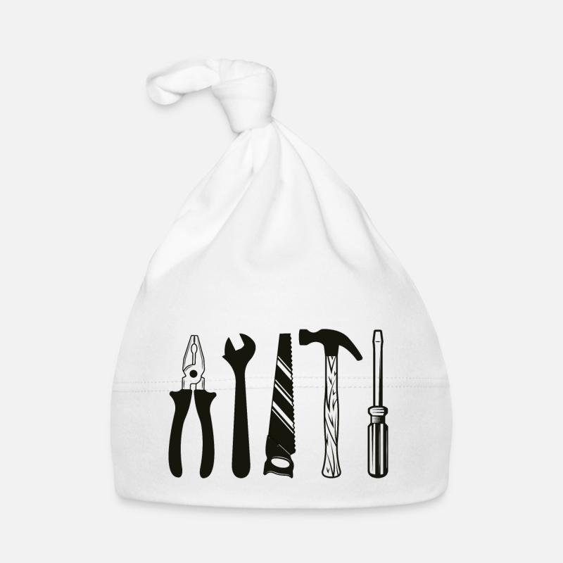 Artisan bricoleur Artisan Artisan Outil Construction - Bonnet bio Bébé - blanc