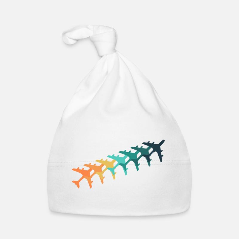 Avion rétro - Bonnet bio Bébé - blanc