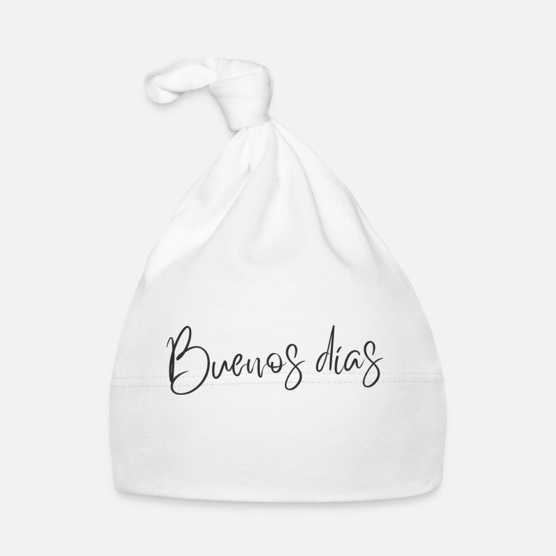 Buenos Días - Minimalistisches spanisches Textdesign Baby Bio-Mütze