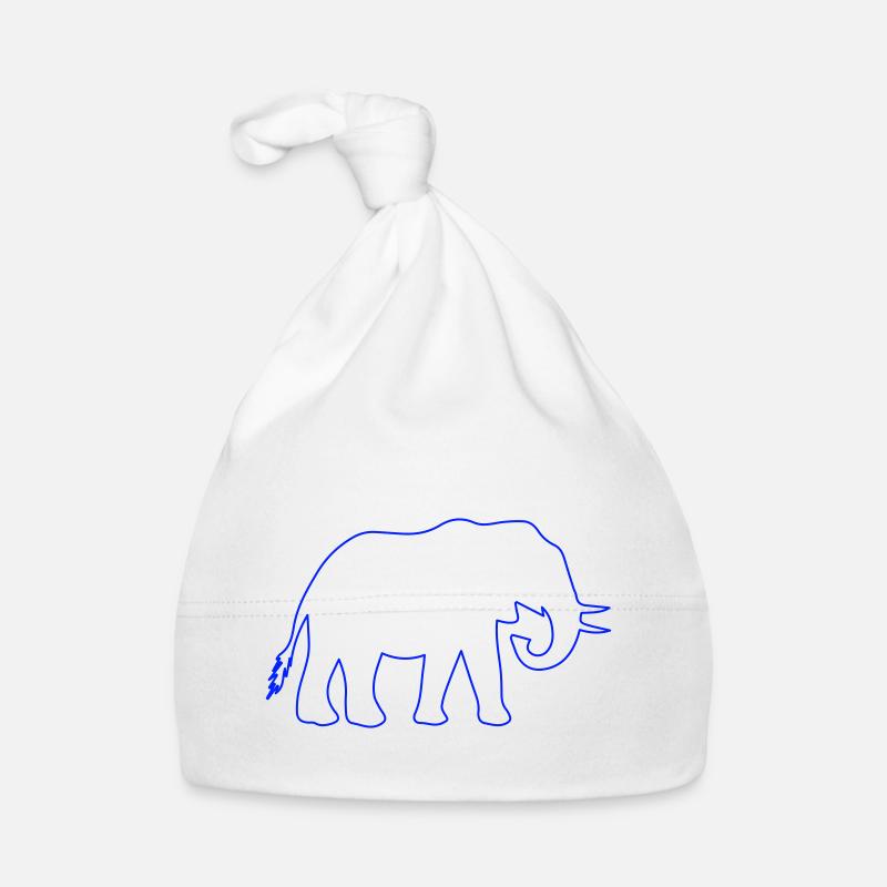 Elephant Outline Organic Baby Cap