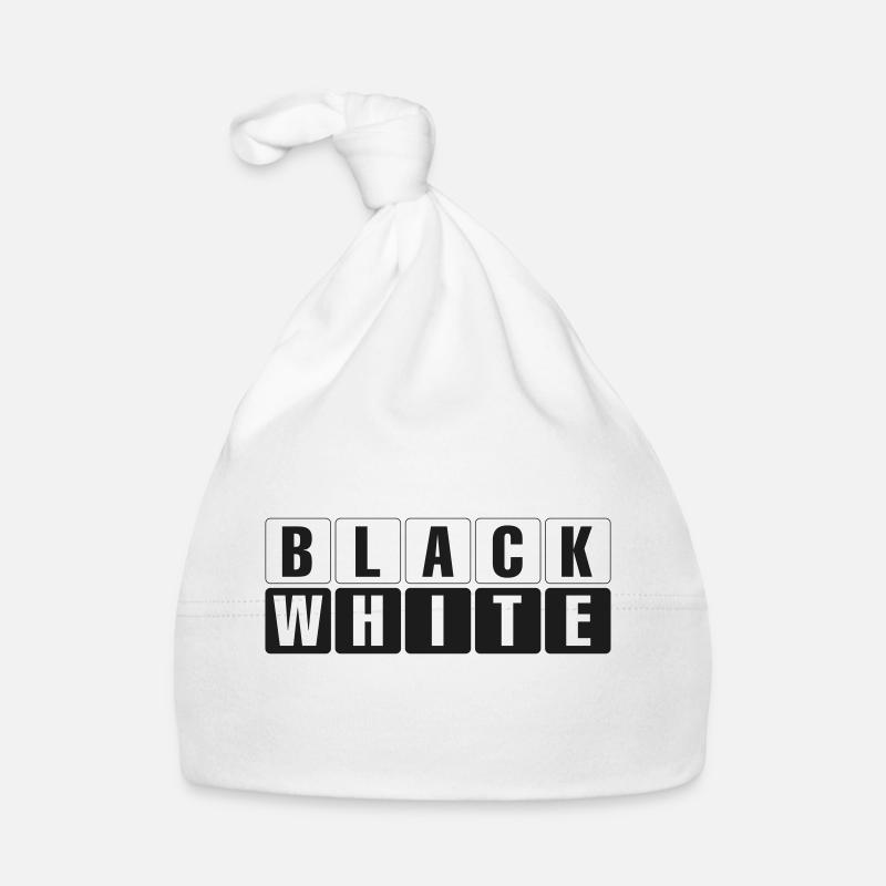 Noir et blanc - Bonnet bio Bébé - blanc