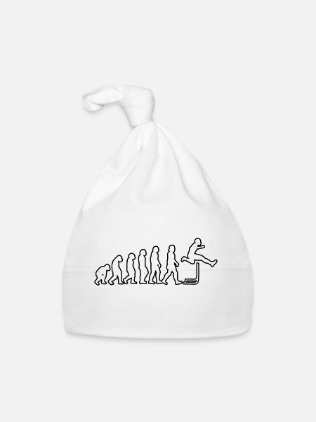 Hürdenlauf Geschenk Hürdenläufer Leichtathletik - Baby Bio-Mütze - Weiß - Vorne