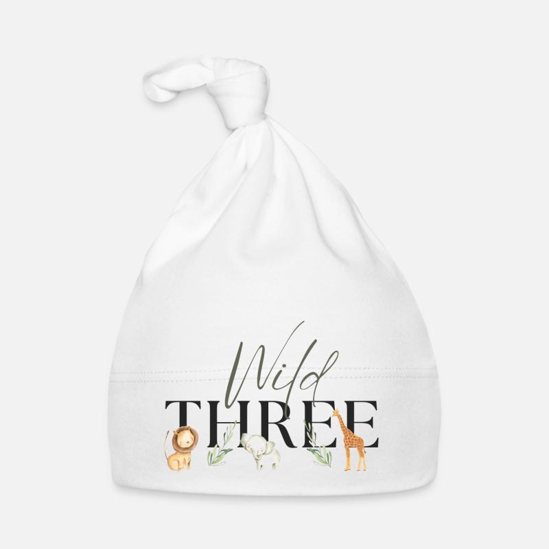 Wild One Safari third three Birthday Geburtstag3 Baby Bio-Mütze