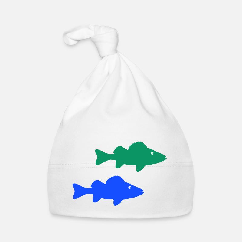 Poissons - Bonnet bio Bébé - blanc