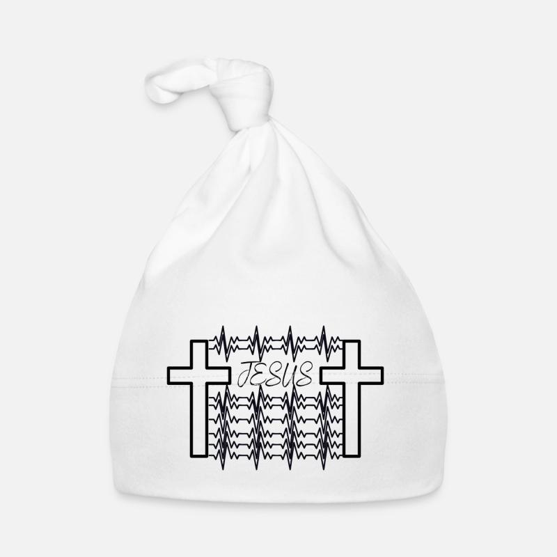 Jésus a battu - Bonnet bio Bébé - blanc