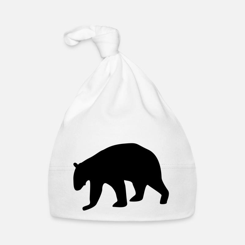 Bear Silhouette Organic Baby Cap