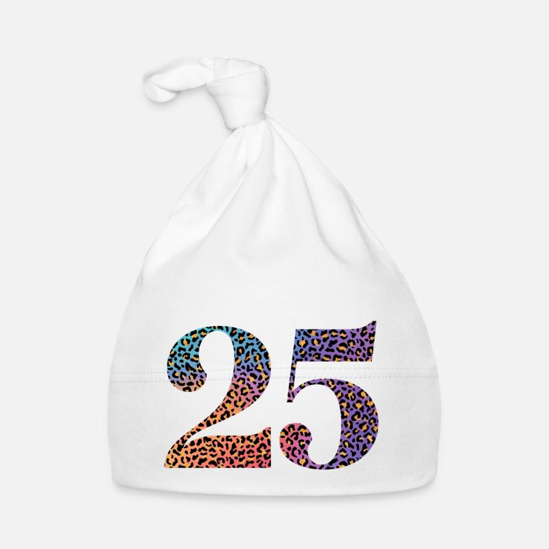 25e anniversaire léopard - Bonnet bio Bébé - blanc
