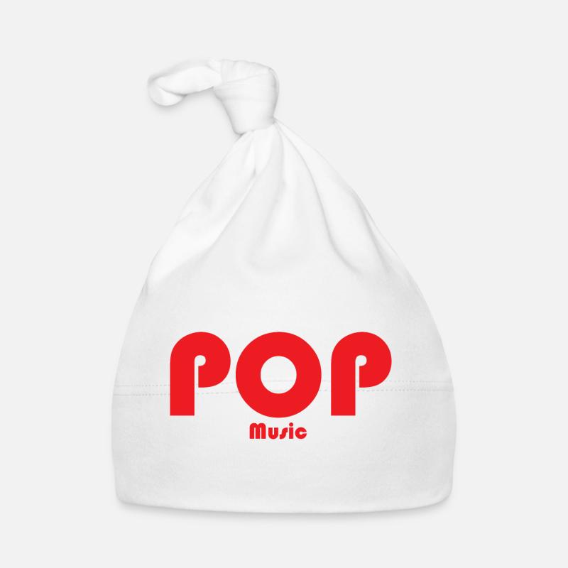 Red Retro POP Music Design Organic Baby Cap