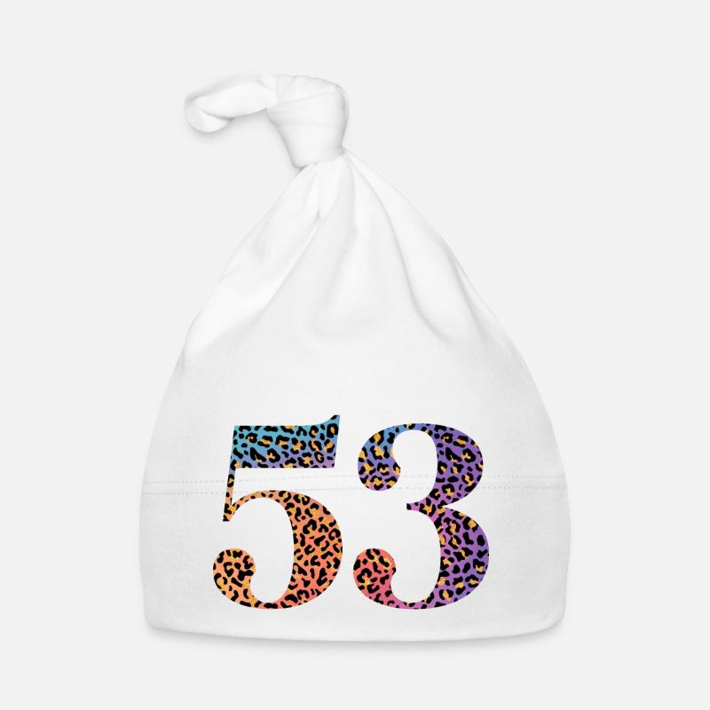 53rd Birthday Leopard Organic Baby Cap