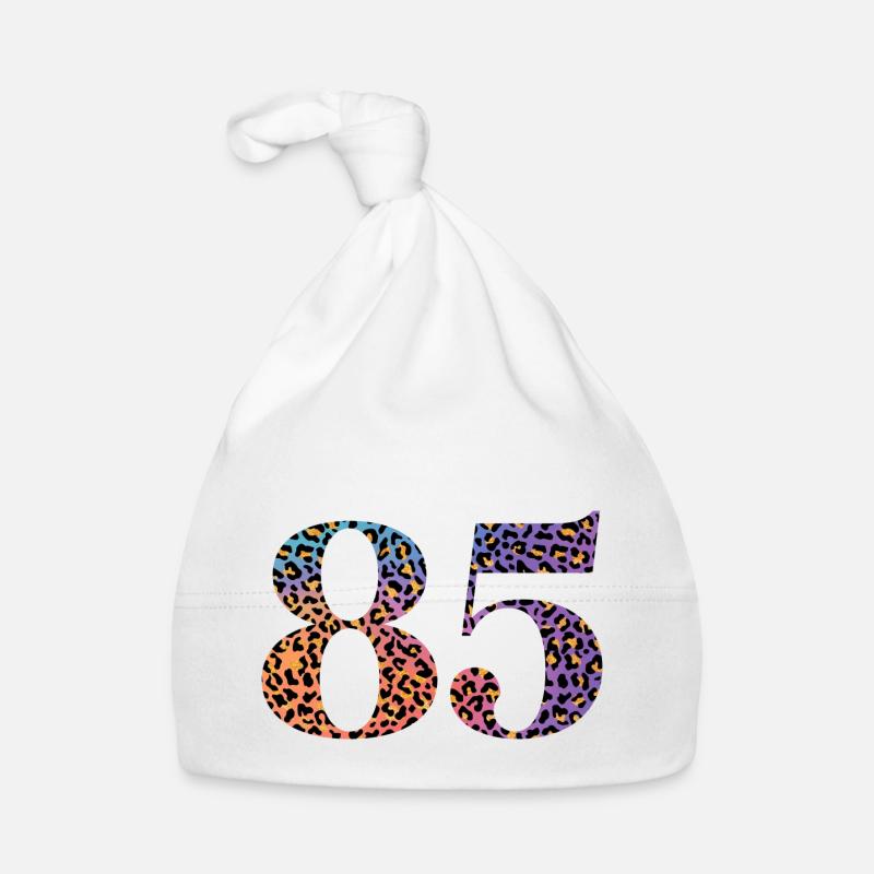 85th Birthday Leopard Organic Baby Cap