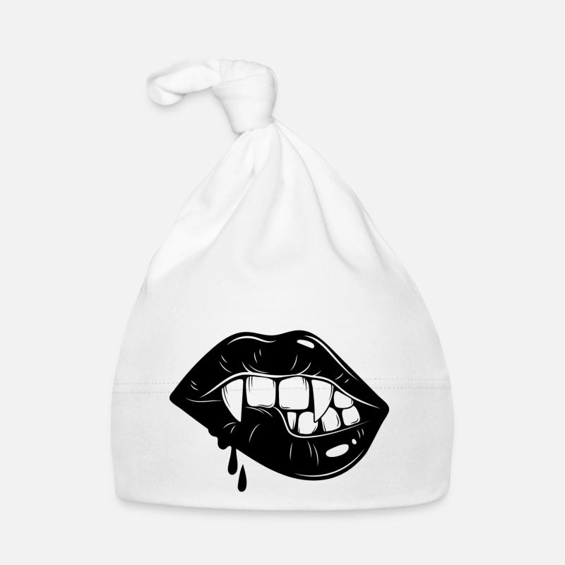 Halloween Vampire Lips Dentures Organic Baby Cap