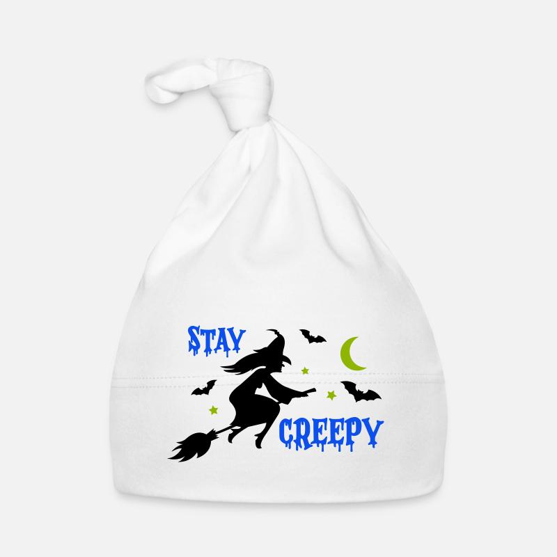 Restez Creepy Witch 1 - Bonnet bio Bébé - blanc