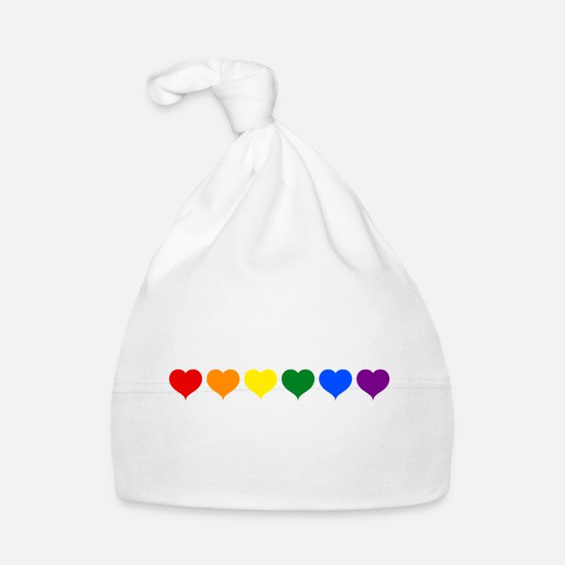 lgCœur Arc-en-Ciel: Mode & Passion des Couleurs 🌈 - Bonnet bio Bébé - blanc