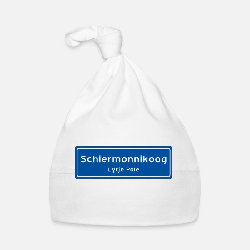 Panneau de nom de lieu Schiermonnikoog - Bonnet bio Bébé - blanc