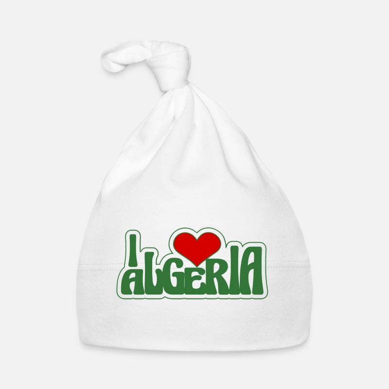 I LOVE ALGERIA - Bonnet bio Bébé - blanc