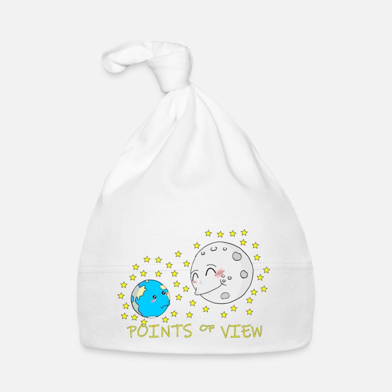 Conception mignonne de points de vue positifs de la lune et de la terre Bonnet bio Bébé