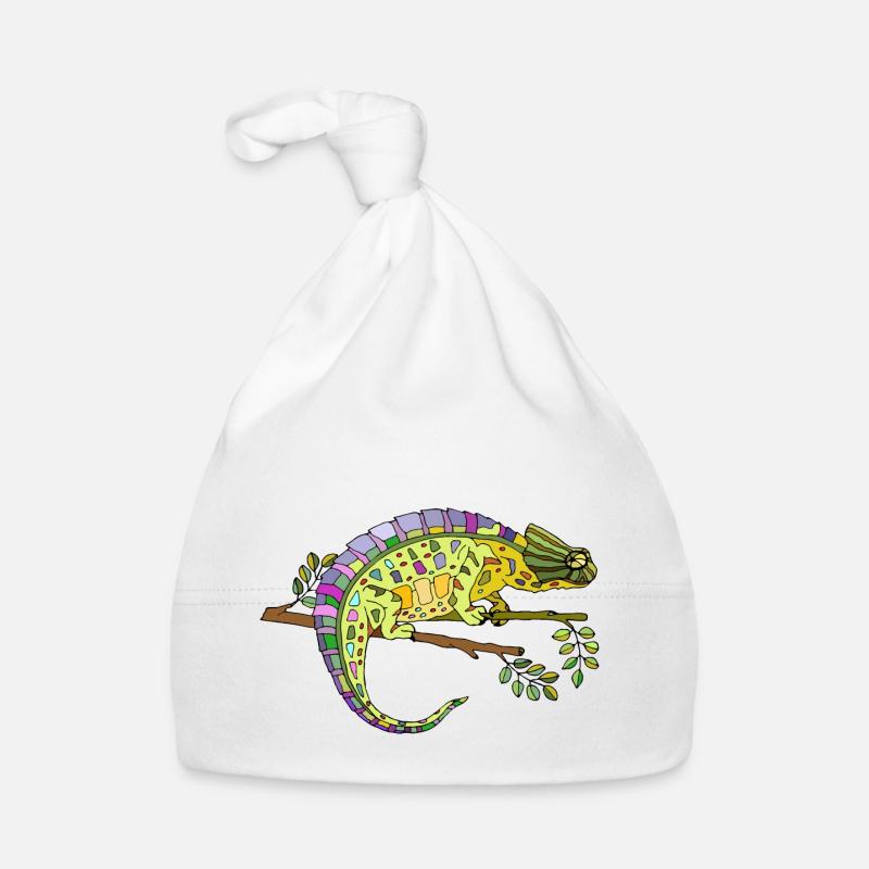 Caméléon - Bonnet bio Bébé - blanc