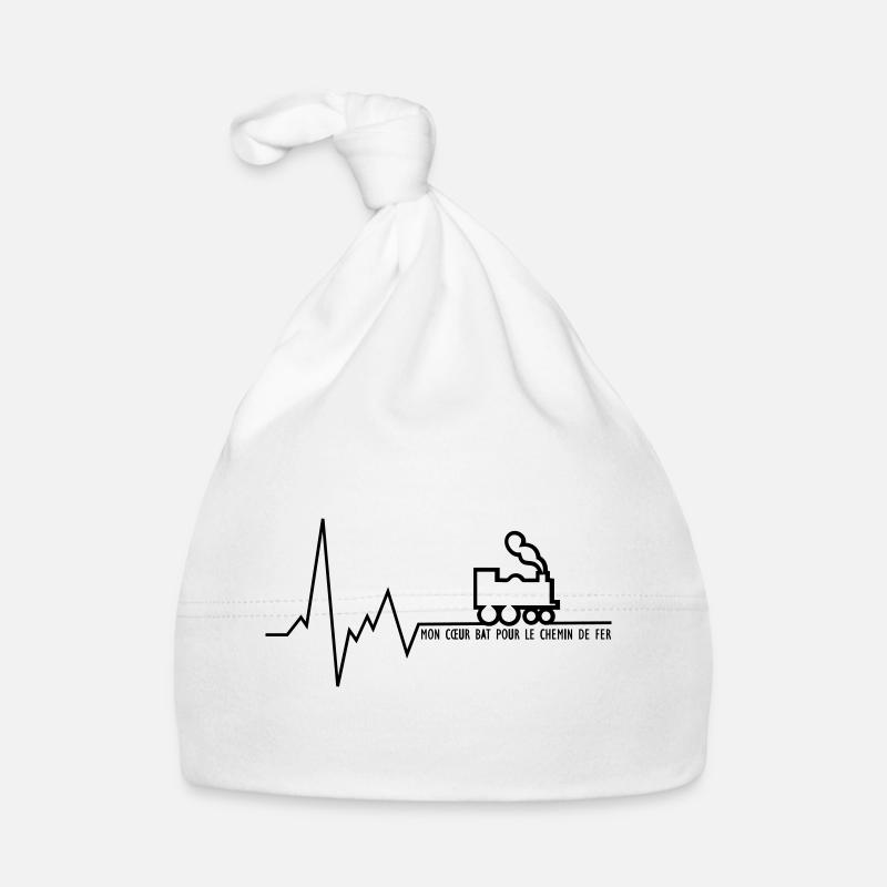 Mon cœur bat pour le chemin de fer Bonnet bio Bébé