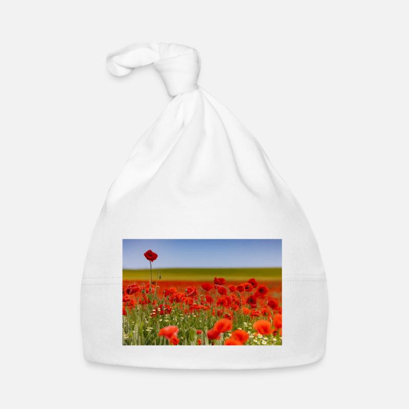 Champ de coquelicots Bonnet bio Bébé