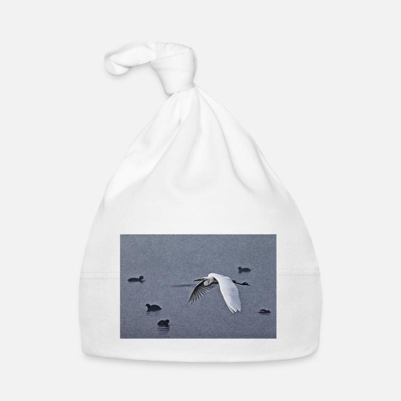 Great egrets in flight Organic Baby Cap
