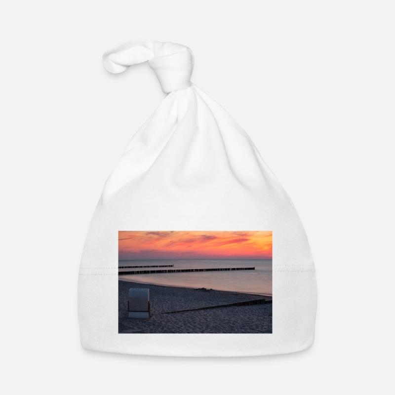 Coucher de soleil sur la mer Baltique Bonnet bio Bébé
