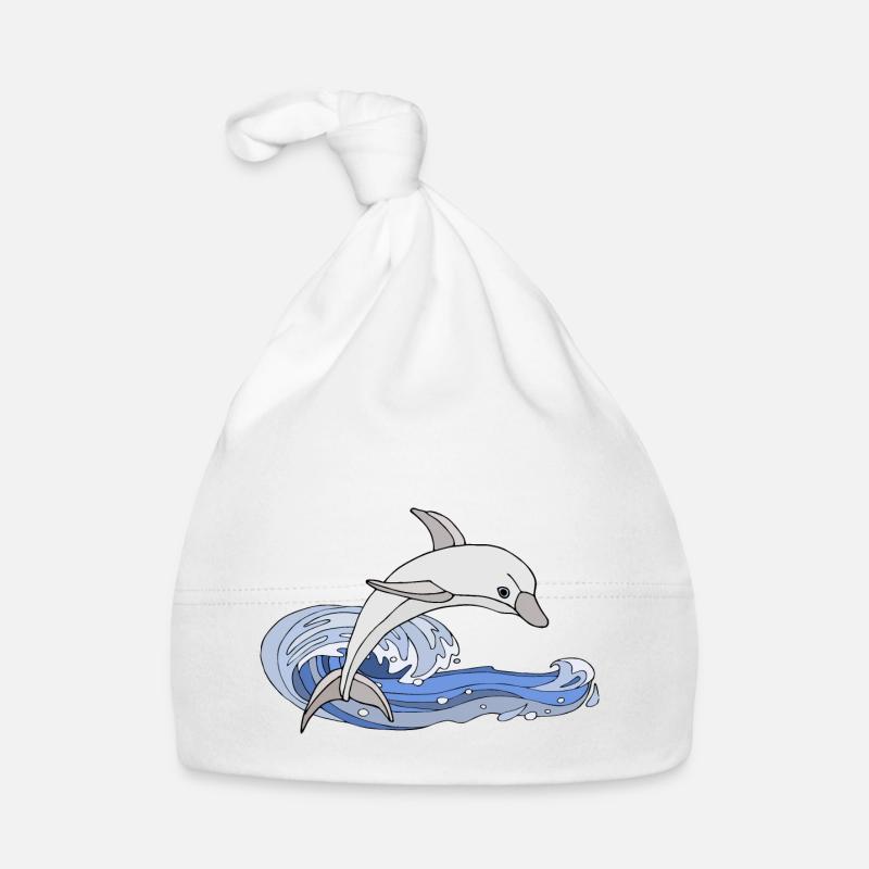 Delfin - Baby Bio-Mütze - Weiß