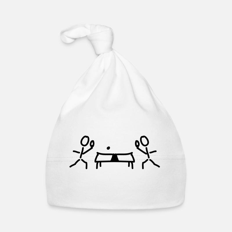 Table de ping-pong et raquettes - Bonnet bio Bébé - blanc