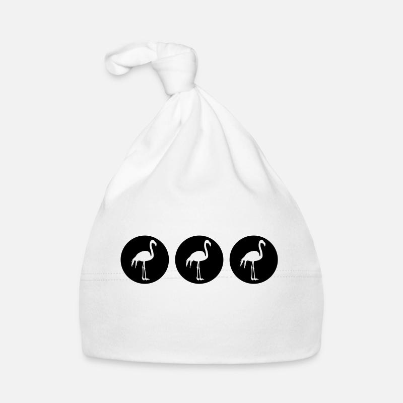Conception de flamants roses - Bonnet bio Bébé - blanc