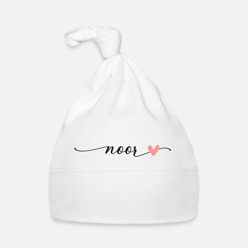 Noor Name Calligraphy Font Organic Baby Cap