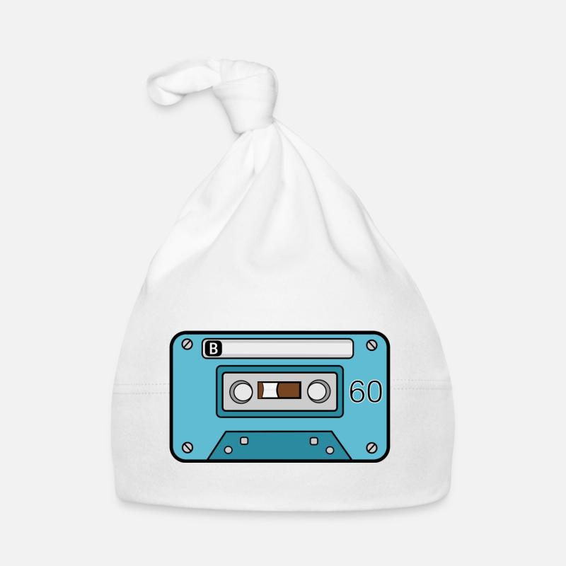 60s Music Cassette Organic Baby Cap