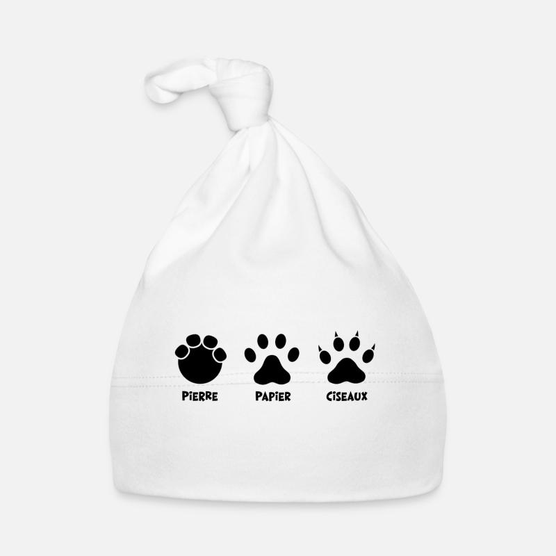 Chat jeu De Main drole C’est nous / V-Day - Bonnet bio Bébé - blanc