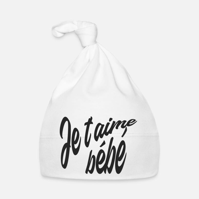 Je t'aime bébé - Bonnet bio Bébé - blanc