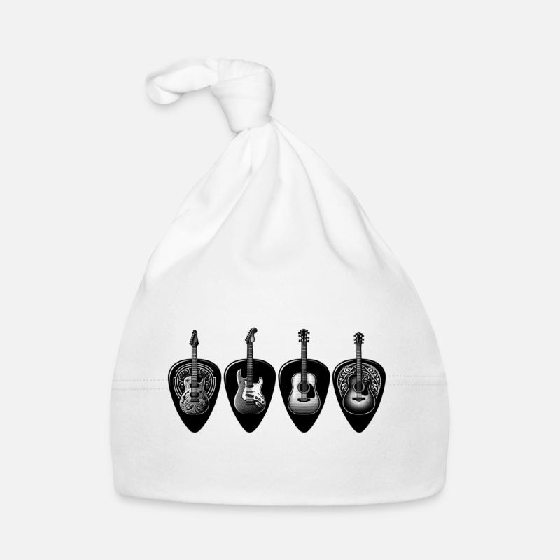 Black & White Guitar Quartet Organic Baby Cap