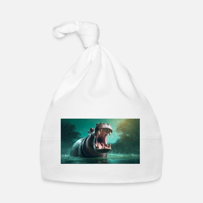Cute animals chilling – hippopotamus also hippo Organic Baby Cap