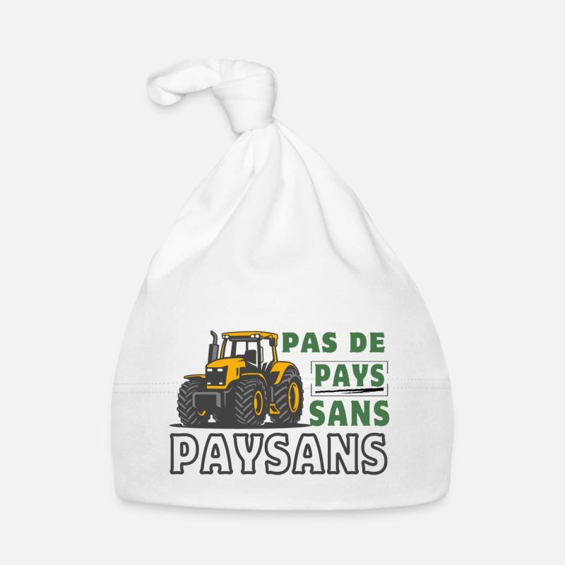 Pas de pays sans paysans - Bonnet bio Bébé - blanc
