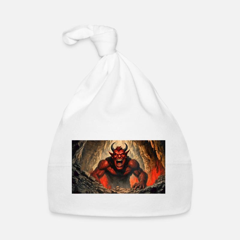 devil evil laugh smile monster dark horror scary Organic Baby Cap