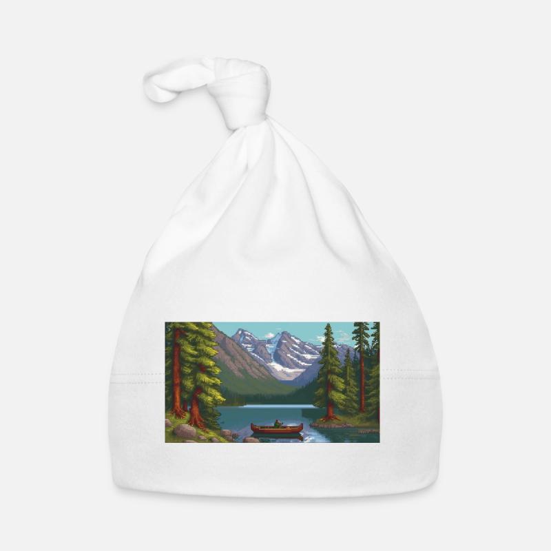 Parc national de Banff, Canada - Pixel Art Bonnet bio Bébé