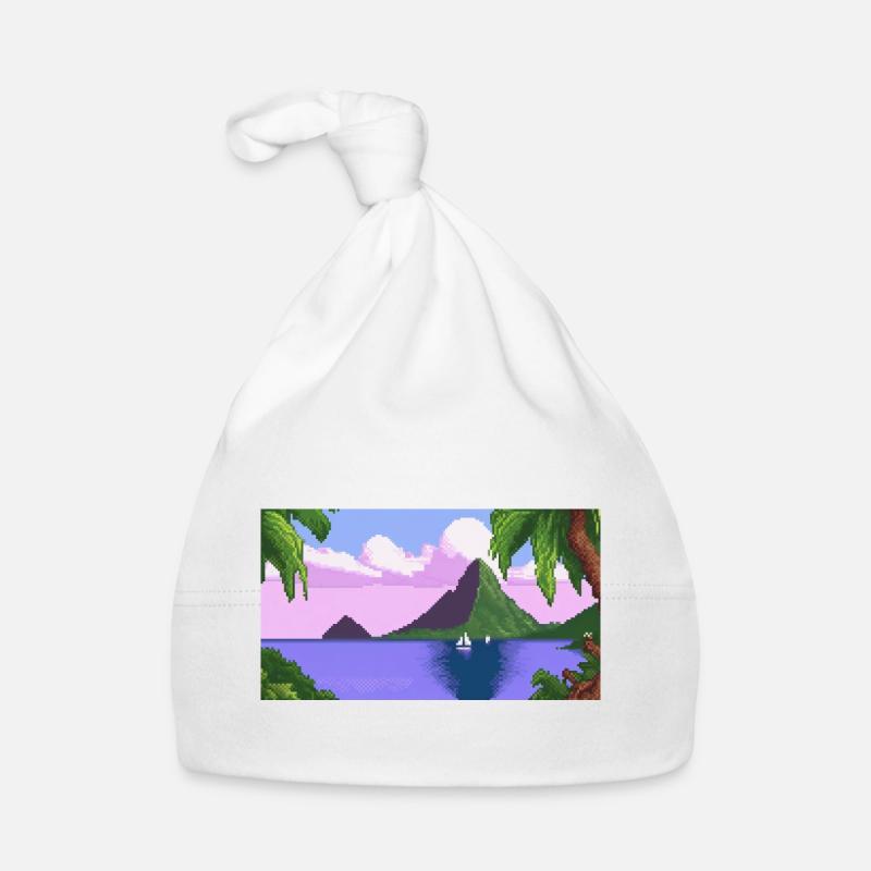 Piton ,St lucia - Pixel Art Organic Baby Cap