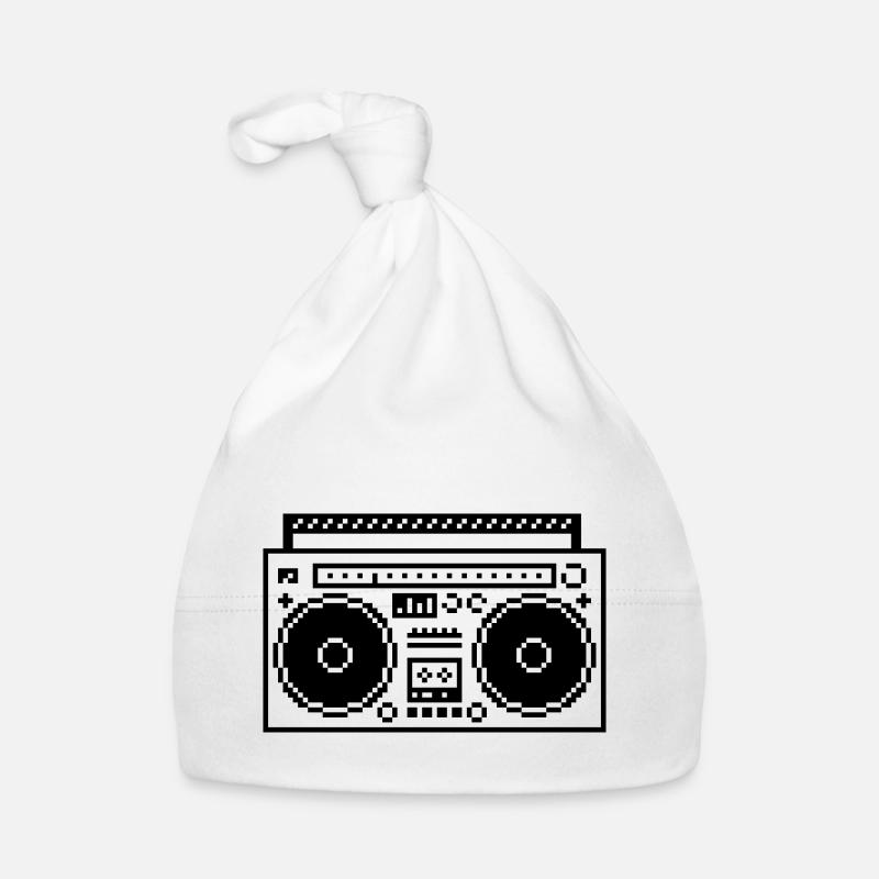 8bit Pixel Boombox Baby Bio-Mütze