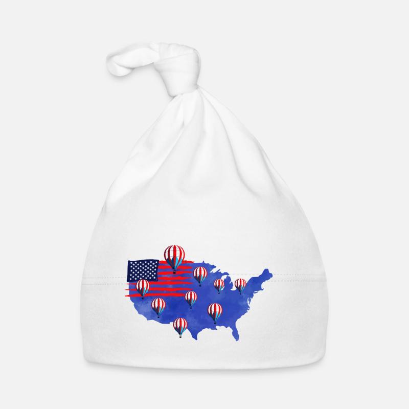 Drapeau de montgolfière de l’Amérique Bonnet bio Bébé