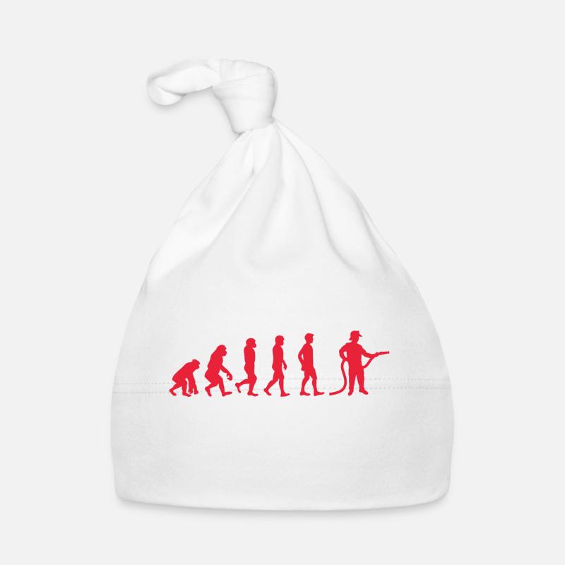 Evolution Feuerwehrmann rot - Baby Bio-Mütze - Weiß