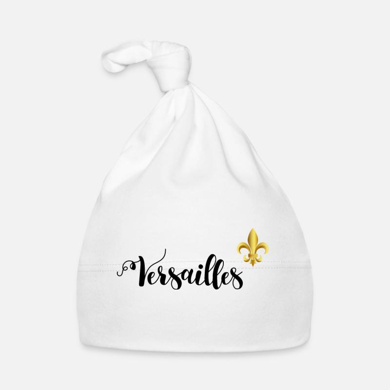 Versailles Lettering and Fleur-de-Lys Organic Baby Cap