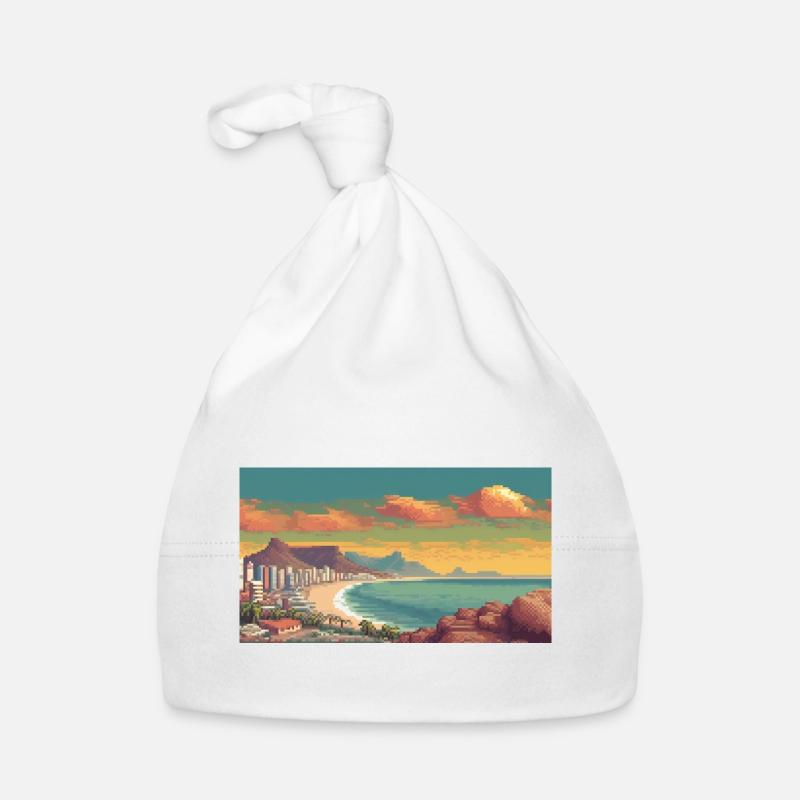 Le Cap, Afrique du Sud - Pixel Art Bonnet bio Bébé