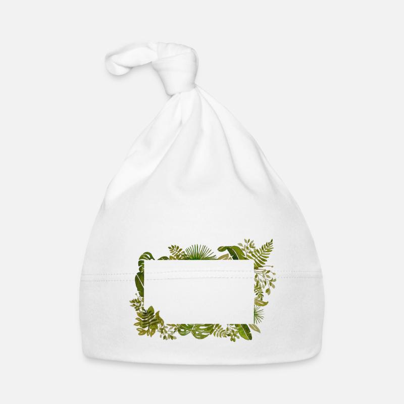 Cadre feuillage à l'aquarelle Bonnet bio Bébé
