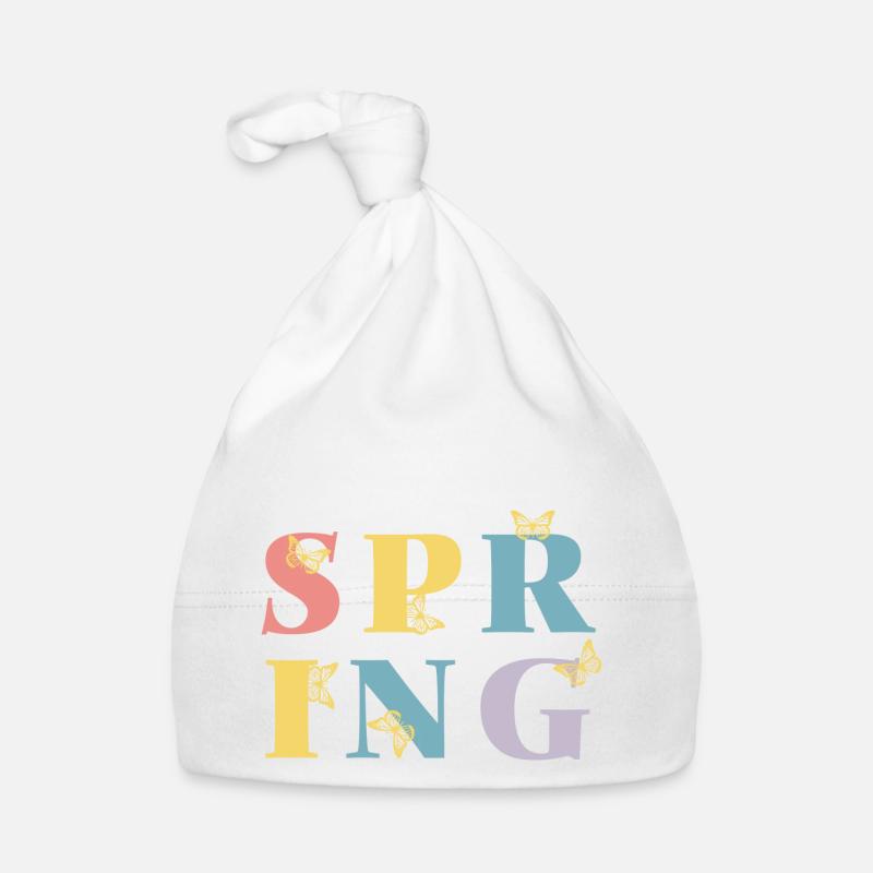 Enfin le printemps ! - Bonnet bio Bébé - blanc