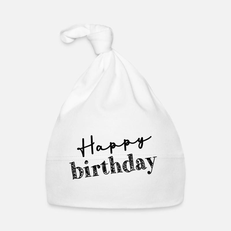 HAPPY BIRTHDAY - Bonnet bio Bébé - blanc