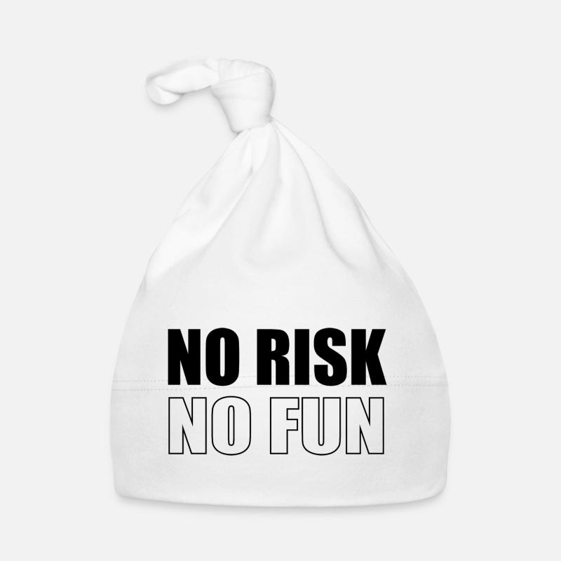 No Risk No Fun - Organic Baby Cap - white