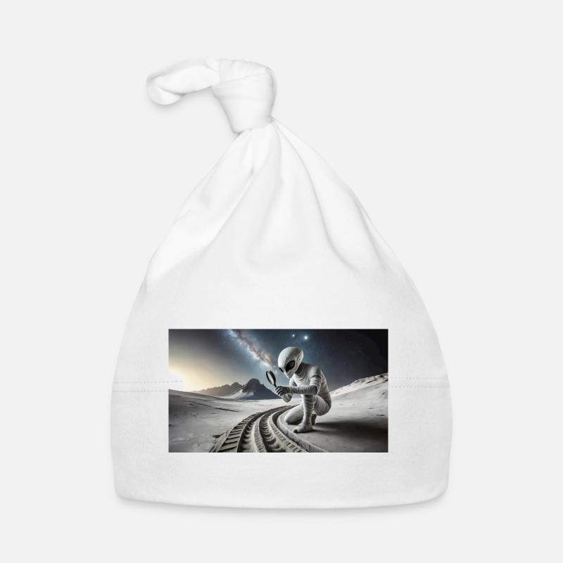 extraterrestre gris à la surface de la lune – observation de la lune Bonnet bio Bébé