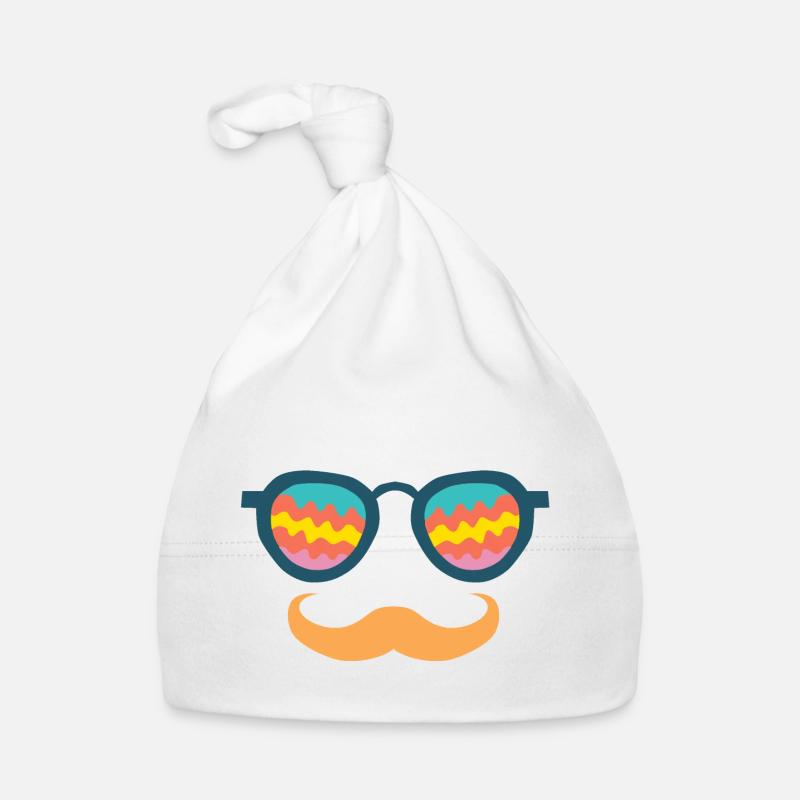 Fun Mustache Hipster Party Sunglasses Organic Baby Cap
