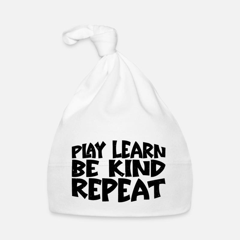 Play Learn Be Kind Repeat 3 Organic Baby Cap
